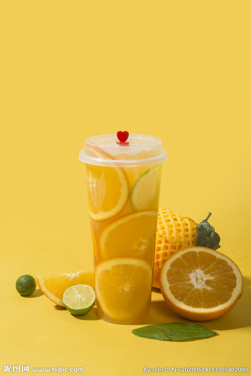 水果饮品 茶 橙子图片